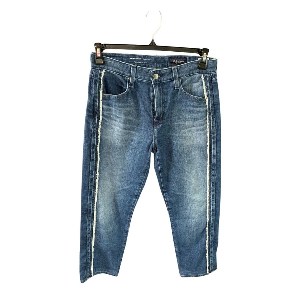 AG Adriana Goldschmeid Womens Sz 26 Ex Boyfriend Slouchy Slim Ankle Jeans Tuxedo